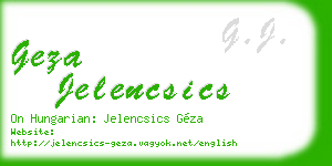 geza jelencsics business card